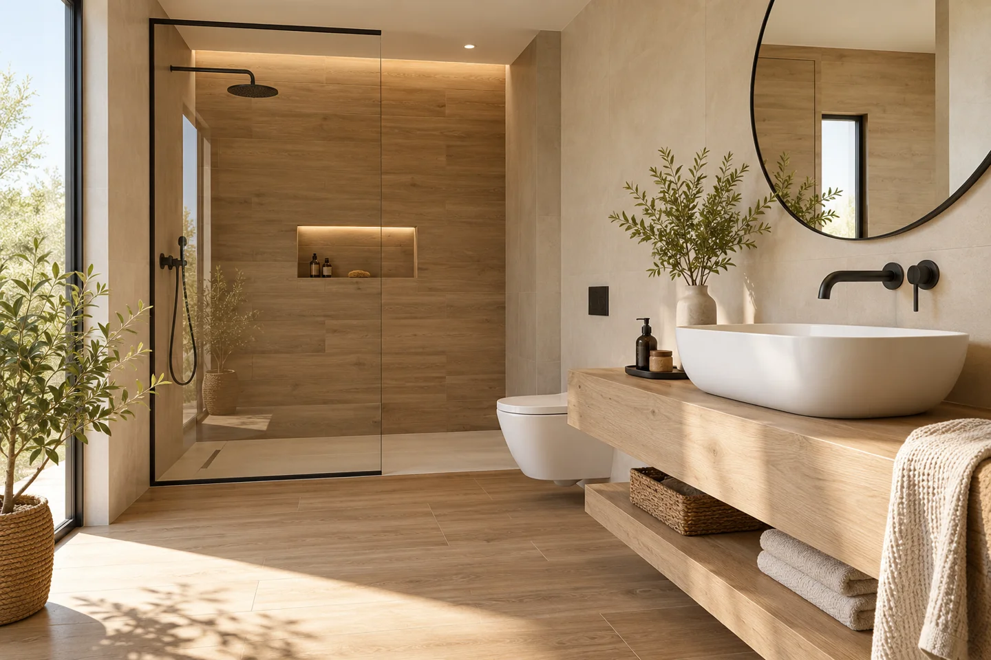 Baño imitación madera