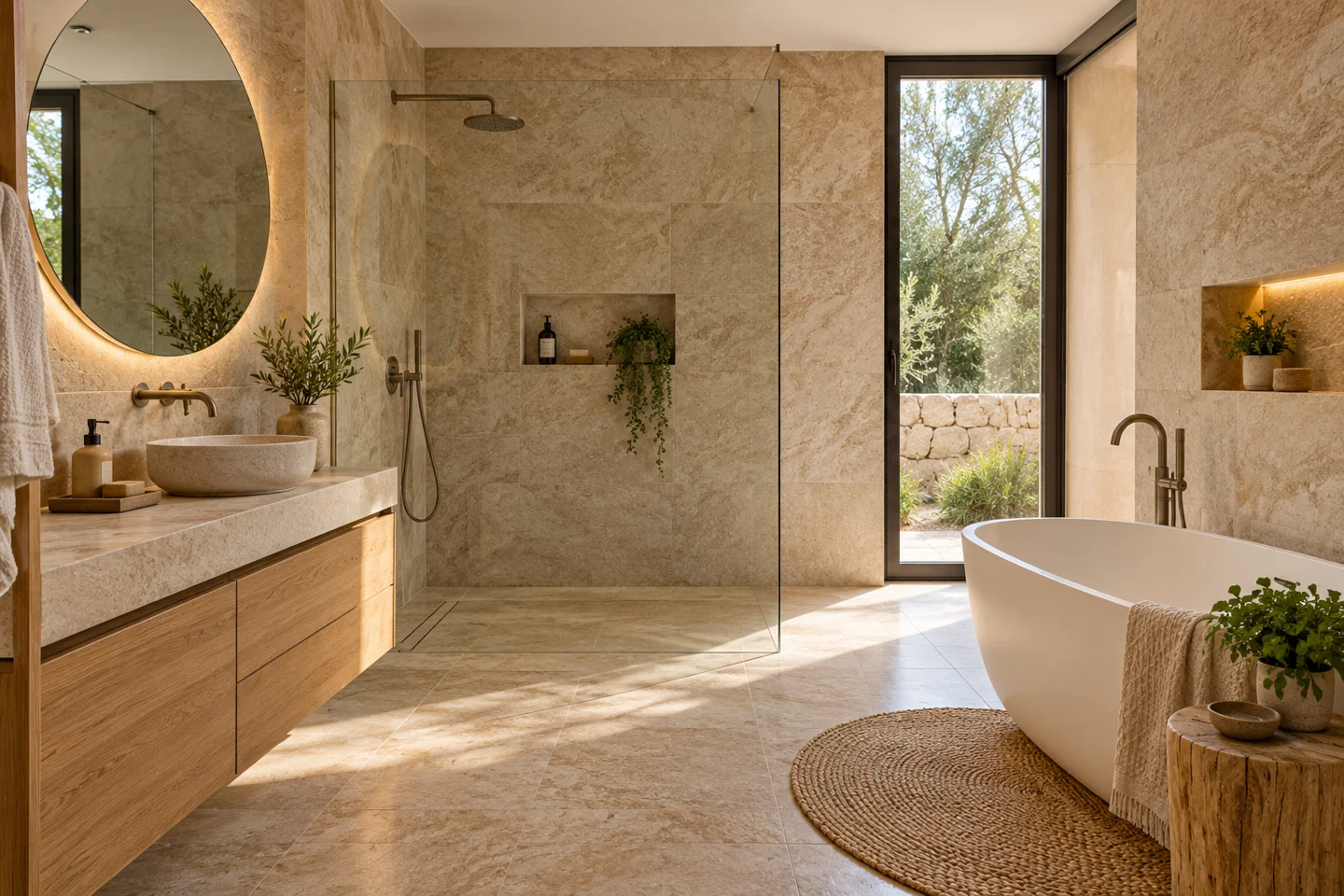 Baño imitación piedra