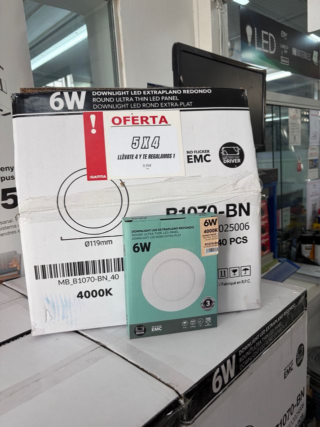 Downlight LED redondo 6 W 4000 K · Oferta 5×4