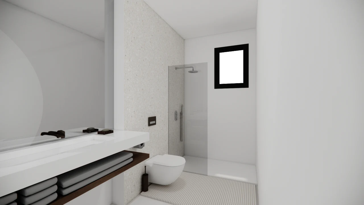 Nou Vendrell · Baño del proyecto · Render orientativo